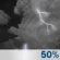 Thursday Night: A chance of showers and thunderstorms before 8pm, then a chance of showers and thunderstorms. Mostly cloudy, with a low around 61. Chance of precipitation is 50%. Thursday Night: Chance Showers And Thunderstorms